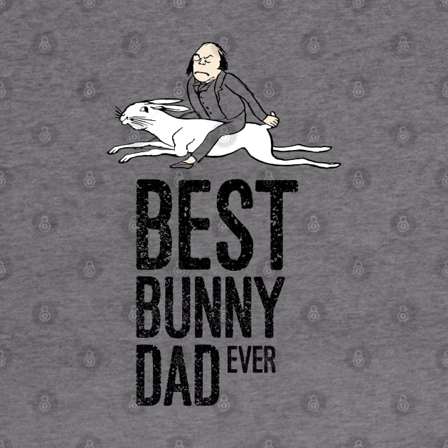 Best Bunny Dad Ever With Man Riding Rabbit Edward Lear Vintage Illustration by ZAZIZU